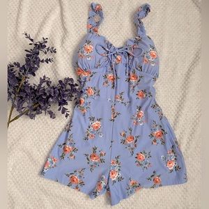 Blue Floral Romper